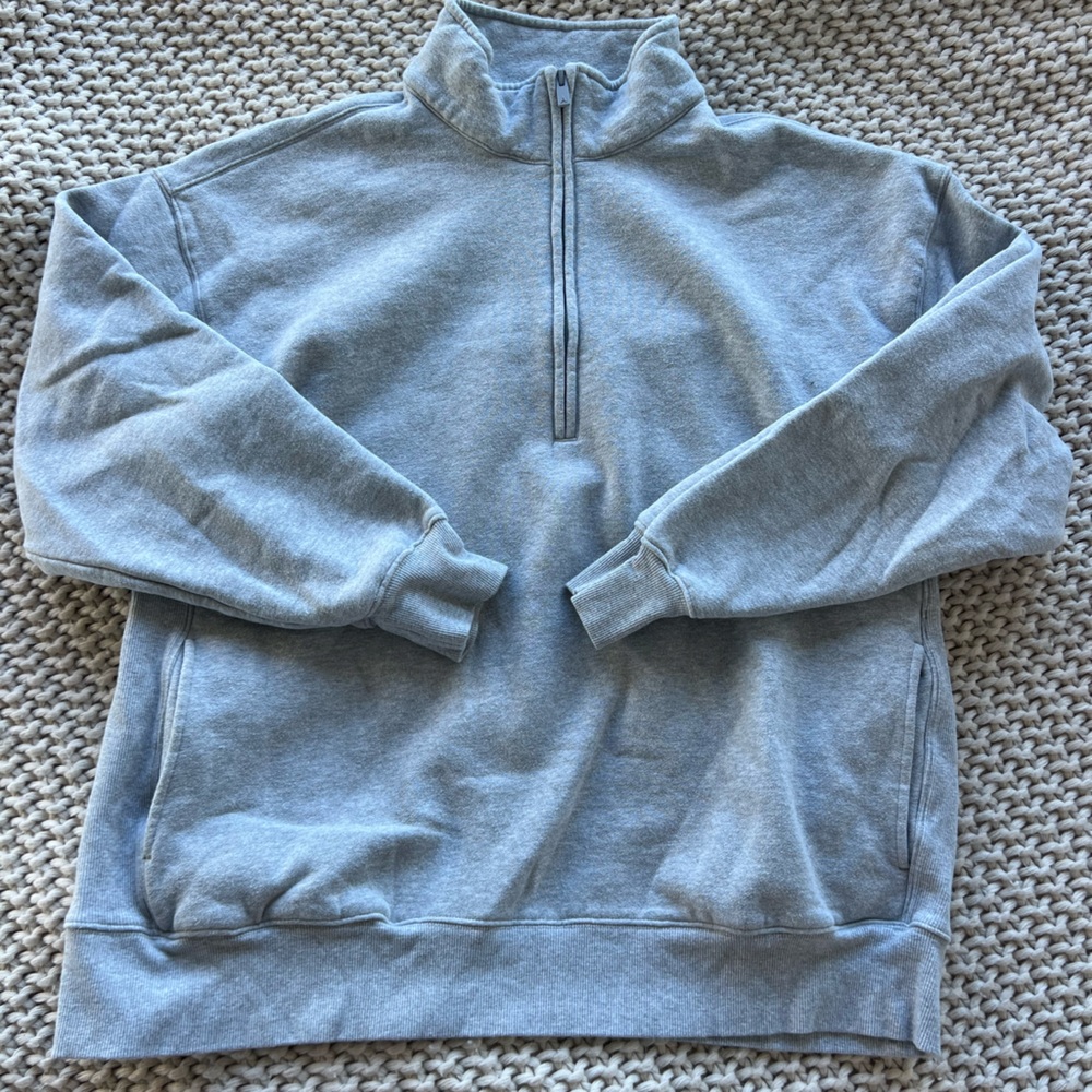 Aritzia Heather Gray Boyfriend 1/2 Zip